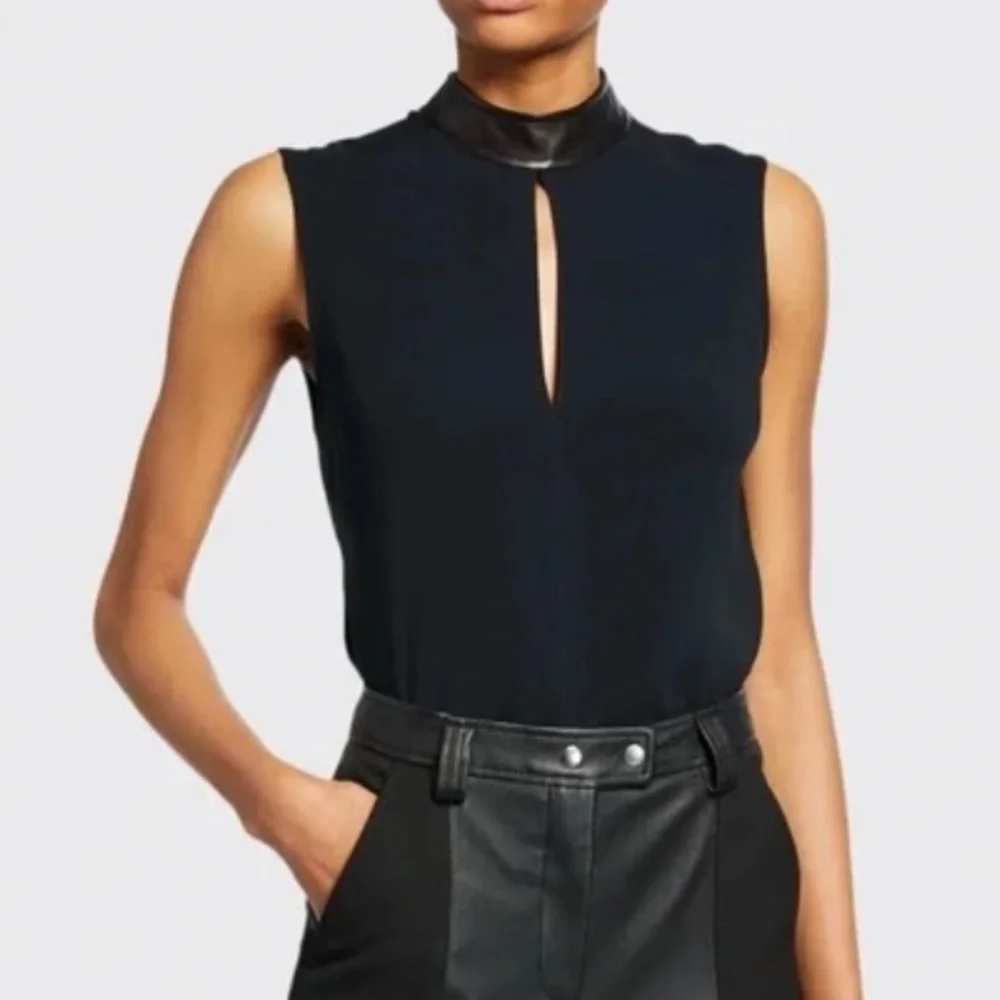 A.L.C. Dallas Sleeveless Black Keyhole Top - Picture 1 of 11
